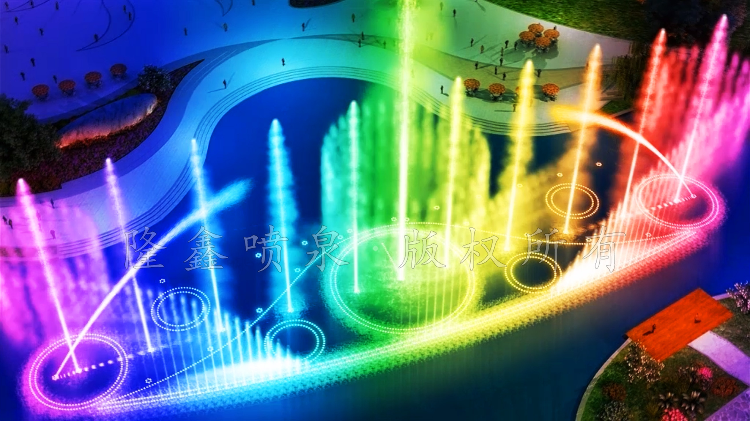 隆鑫噴泉-大型音樂噴泉原創設計參考